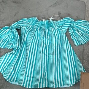 Women’s cotton blouse size medium striped new